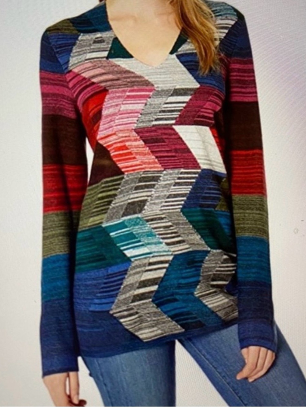 Nic+Zoe Arctic Heat knit vneck top